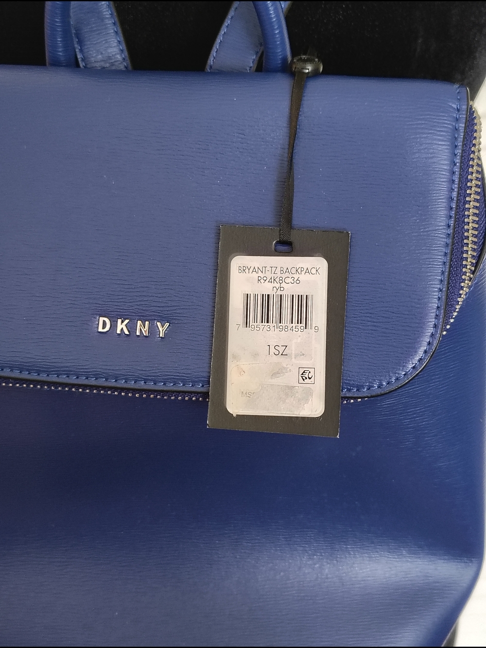 NWT - DKNY Bryant Blue Leather Zip-Trim Backpack - Size Os – NWT - Picture 2 of 11